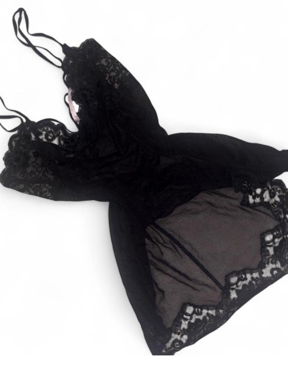 Victoria's Secret Black Lace Chemise Vintage